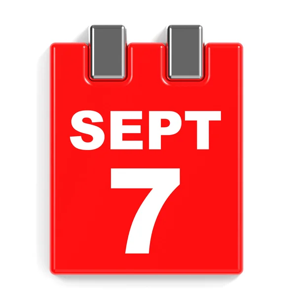 September 7. Calendar on white background. — Stock Photo, Image