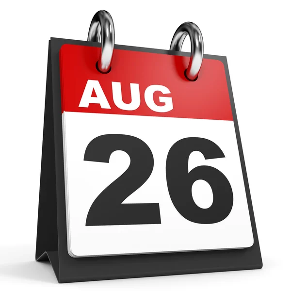 August 26. Calendar on white background. — Stock Photo, Image