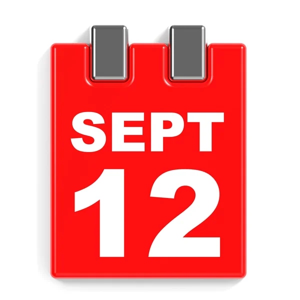 12 вересня. Календар на білому тлі . — стокове фото