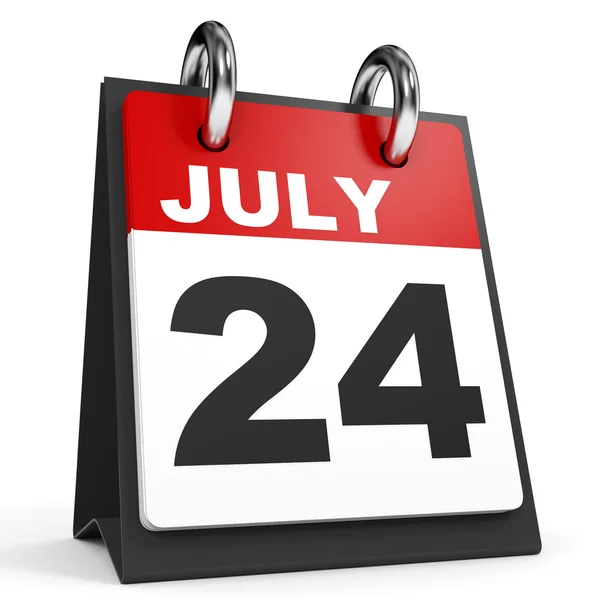 24 июля. календарь на белом фоне . — стоковое фото