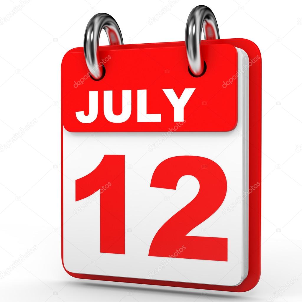 July 12. Calendar on white background. Stock Photo by ©iCreative3D ...