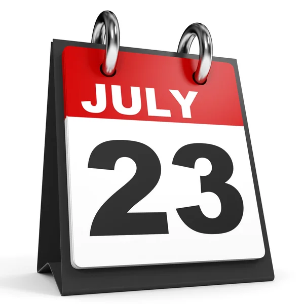23 июля. календарь на белом фоне . — стоковое фото