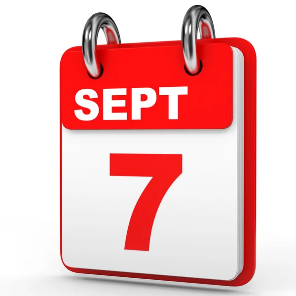 September 7. Calendar on white background. — Stock Photo, Image