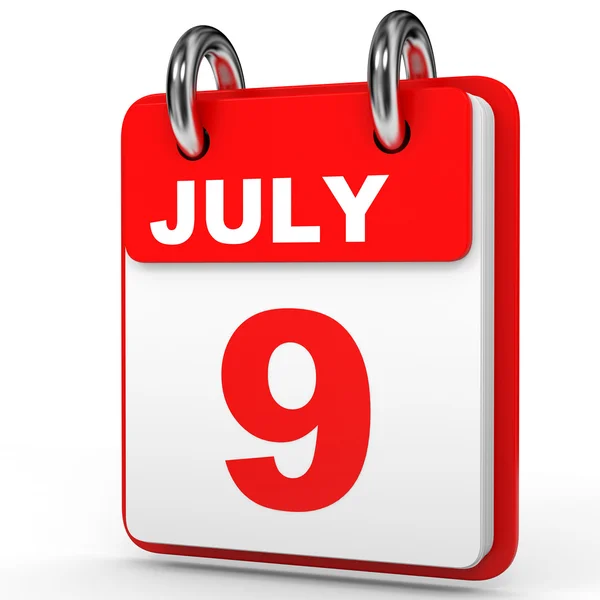 9 июля. календарь на белом фоне . — стоковое фото