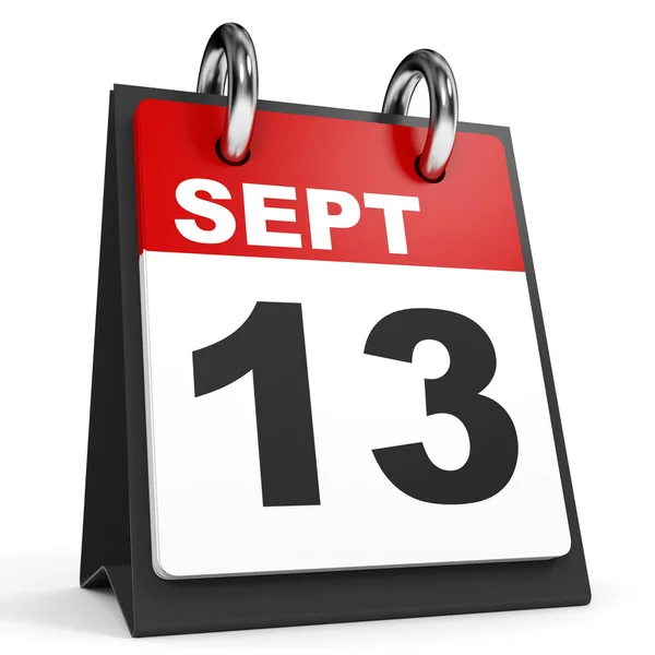 September 13. Calendar on white background. — Stock Photo, Image