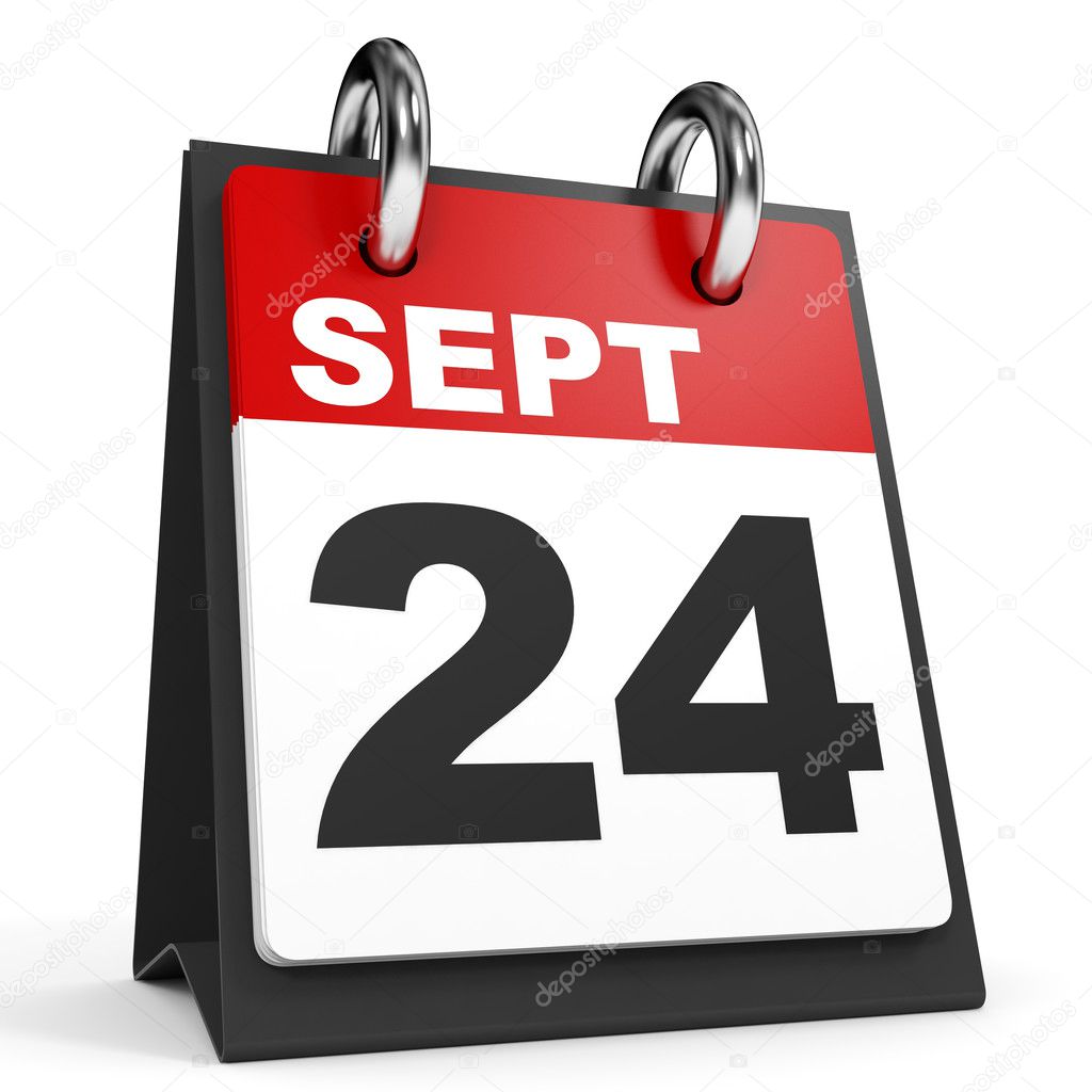 September 24. Calendar on white background.