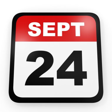 24 Eylül. Beyaz arka plan üzerinde takvim.