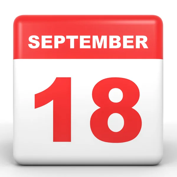 18 de septiembre. Calendario sobre fondo blanco . — Foto de Stock