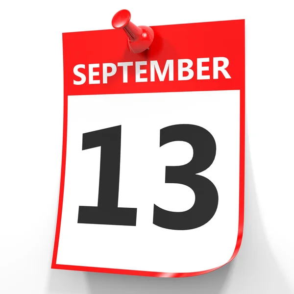 September 13. Calendar on white background. — Stock Photo, Image