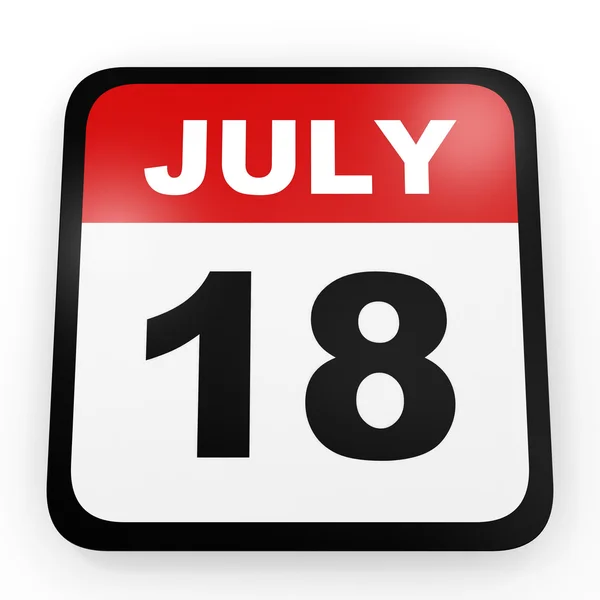 18 de julio. Calendario sobre fondo blanco . —  Fotos de Stock