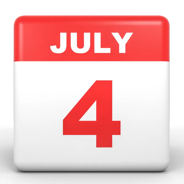 4 de Julho. Calendário sobre fundo branco . — Fotografia de Stock
