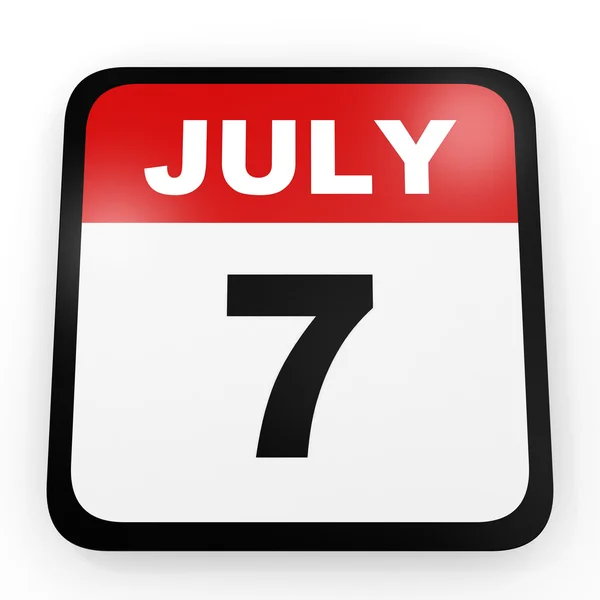 7 de julio. Calendario sobre fondo blanco . —  Fotos de Stock