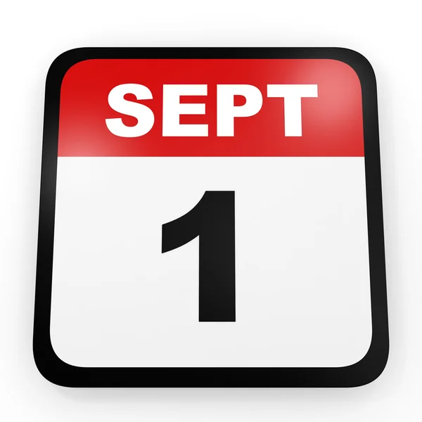 1 сентября. календарь на белом фоне . — стоковое фото
