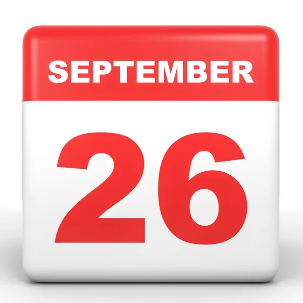 26 settembre. Calendario su sfondo bianco . — Foto Stock
