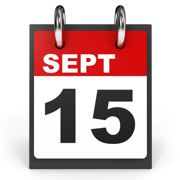 15 сентября. календарь на белом фоне . — стоковое фото