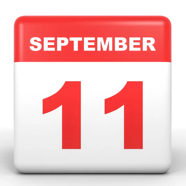 11 de septiembre. Calendario sobre fondo blanco . — Foto de Stock