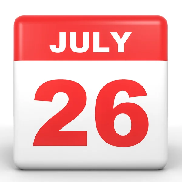 26 de julio. Calendario sobre fondo blanco . —  Fotos de Stock