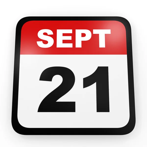 21 settembre. Calendario su sfondo bianco . — Foto Stock