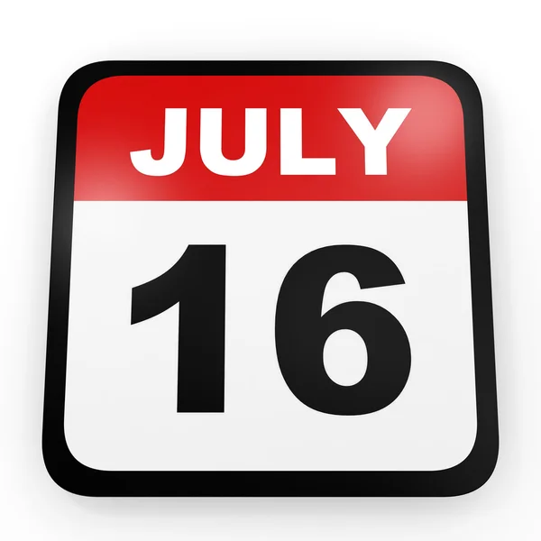 16 luglio. Calendario su sfondo bianco . — Foto Stock