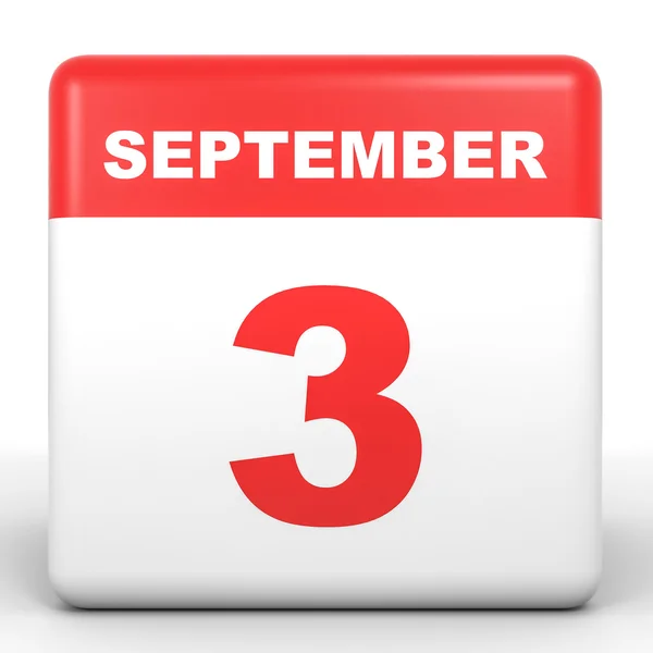 3 сентября. календарь на белом фоне . — стоковое фото