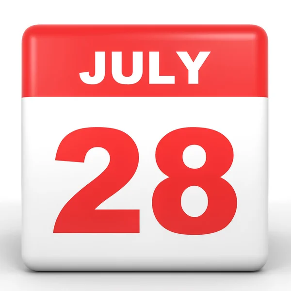 28 de julio. Calendario sobre fondo blanco . —  Fotos de Stock