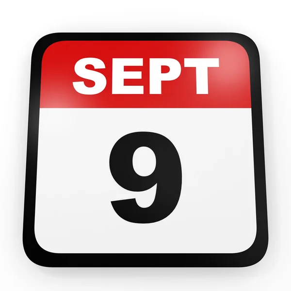 September 9. Calendar on white background. — Stock Photo, Image