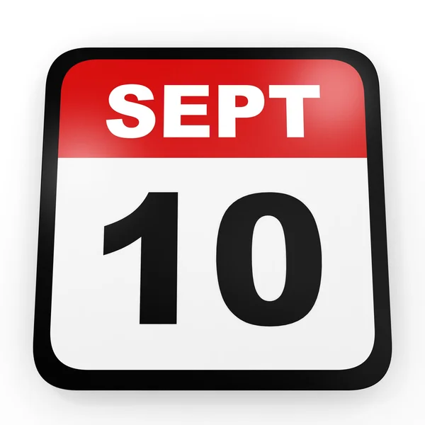 10 de septiembre. Calendario sobre fondo blanco . —  Fotos de Stock