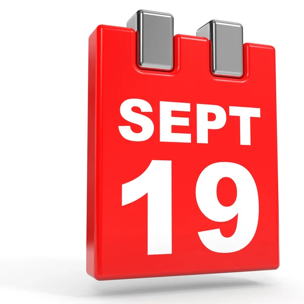 19 сентября. календарь на белом фоне . — стоковое фото