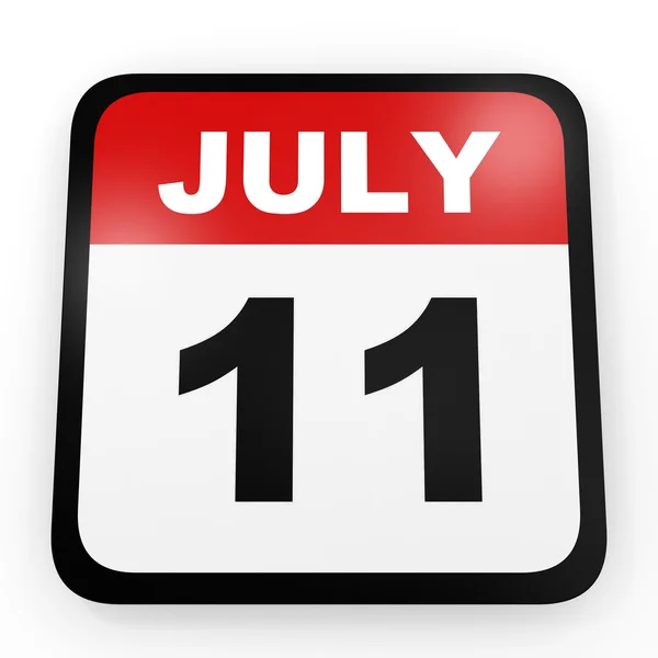 July 11. Calendar on white background. — Stock Photo, Image