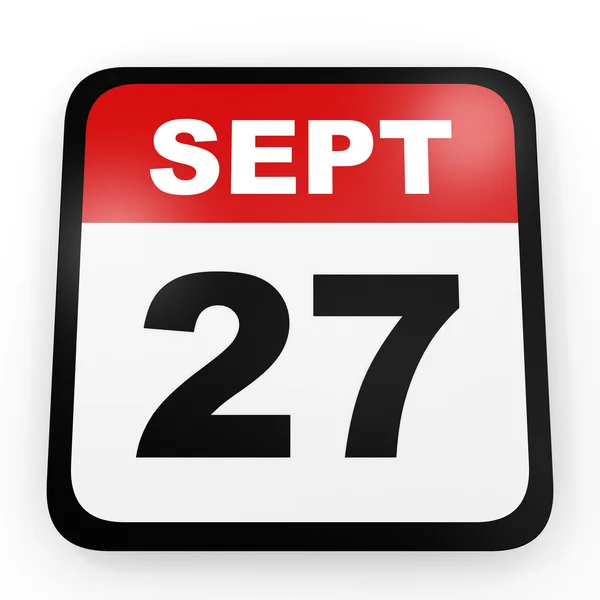 Den 27 september. Kalender på vit bakgrund. — Stockfoto