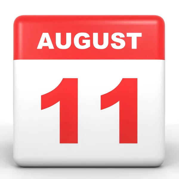 11 agosto. Calendario su sfondo bianco . — Foto Stock