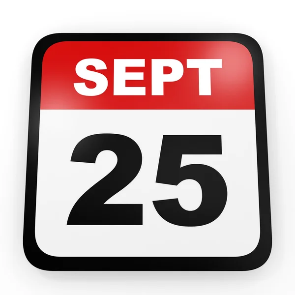 25 settembre. Calendario su sfondo bianco . — Foto Stock