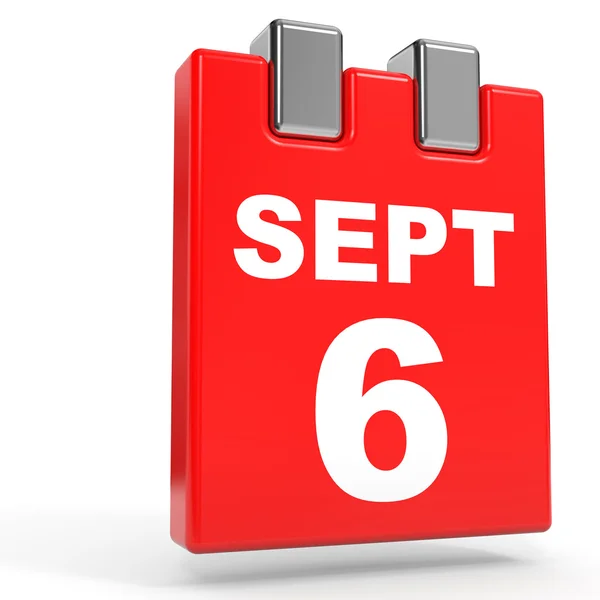 September 6. Calendar on white background. — Stock Photo, Image