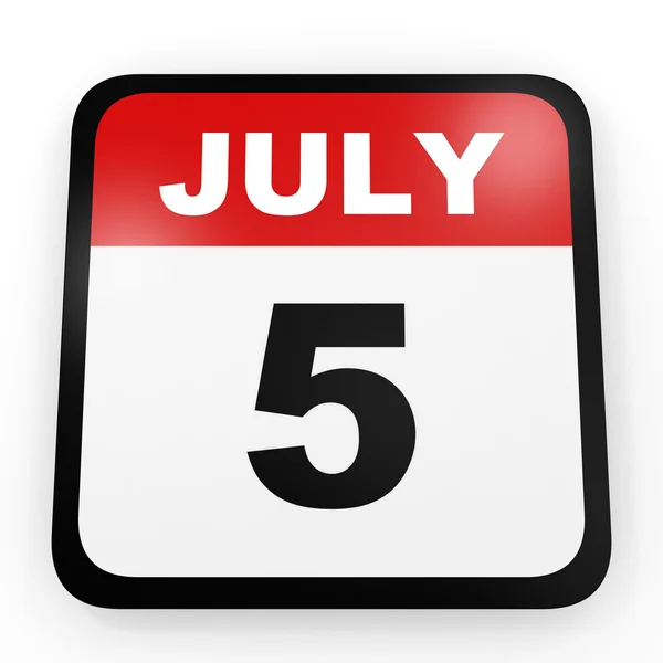 5 июля. календарь на белом фоне . — стоковое фото