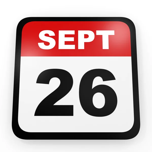26 września. Kalendarz na białym tle. — Zdjęcie stockowe