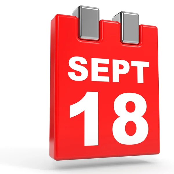 September 18. Calendar on white background. — Stock Photo, Image