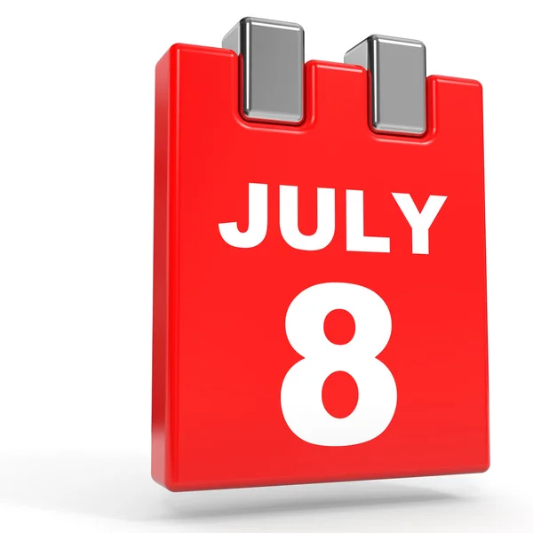 8 июля. календарь на белом фоне . — стоковое фото