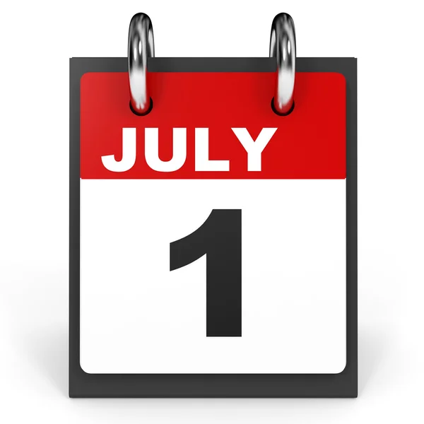 1 июля. календарь на белом фоне . — стоковое фото