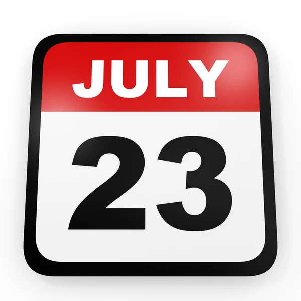 23 lipca. Kalendarz na białym tle. — Zdjęcie stockowe