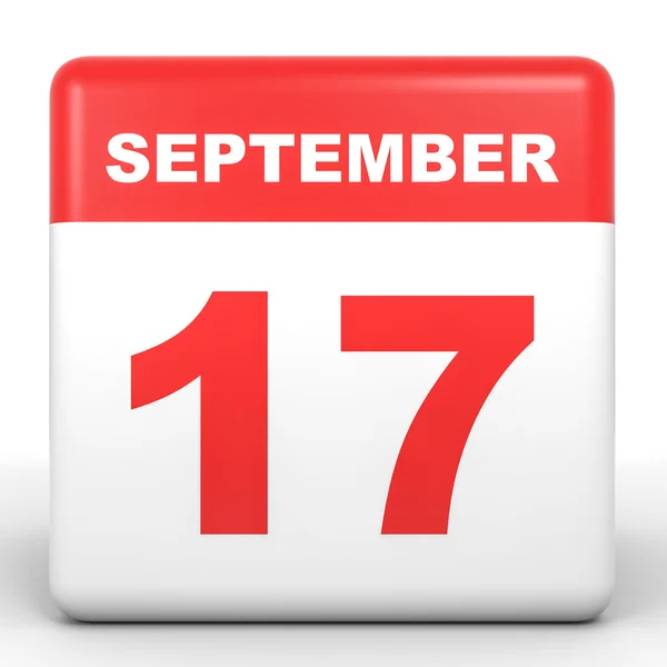 17 de septiembre. Calendario sobre fondo blanco . — Foto de Stock