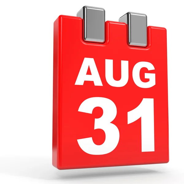 31 sierpnia. Kalendarz na białym tle. — Zdjęcie stockowe
