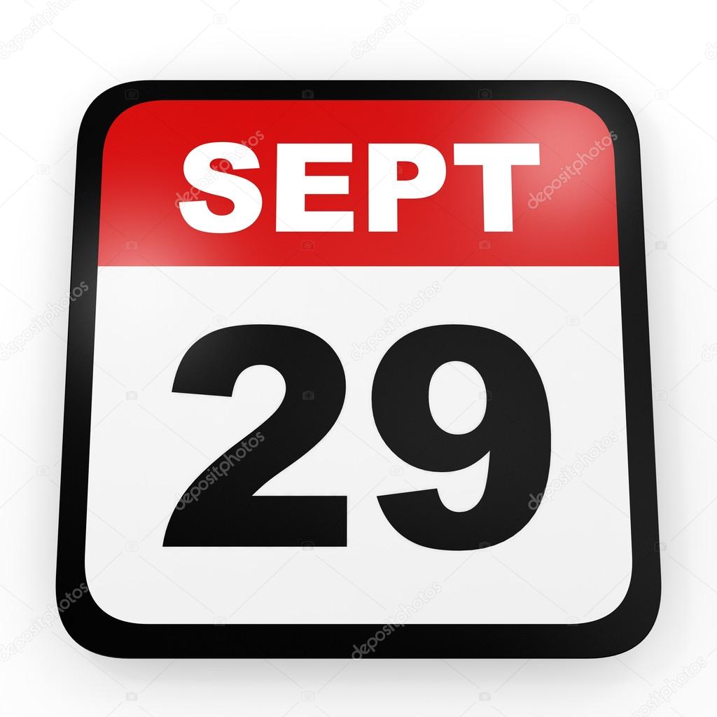 September 29. Calendar on white background. — Stock Photo © iCreative3D