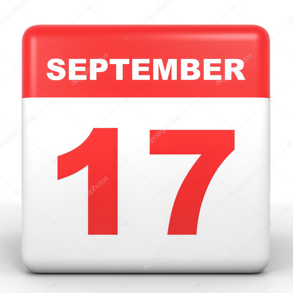 September 17. Calendar on white background.