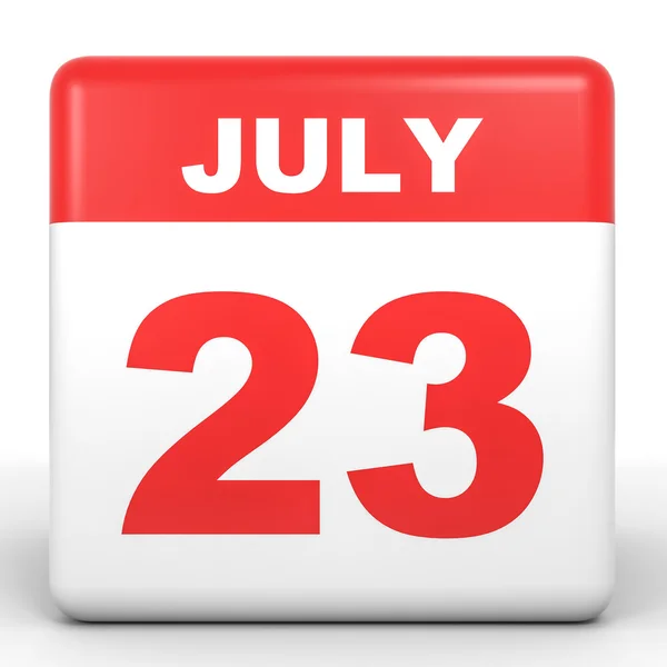 23 de julio. Calendario sobre fondo blanco . —  Fotos de Stock