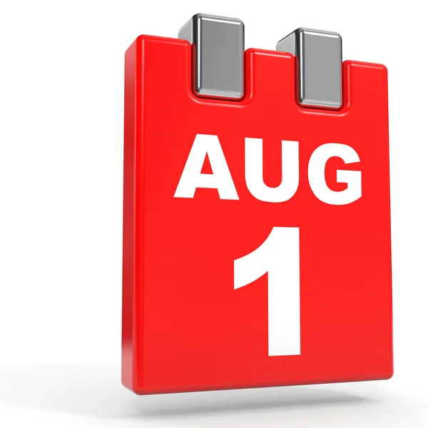 1 agosto. Calendario su sfondo bianco . — Foto Stock