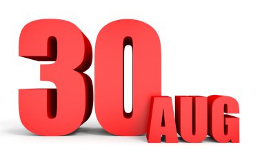 30 Ağustos. Beyaz arka plan üzerinde metin.