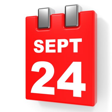 24 Eylül. Beyaz arka plan üzerinde takvim.