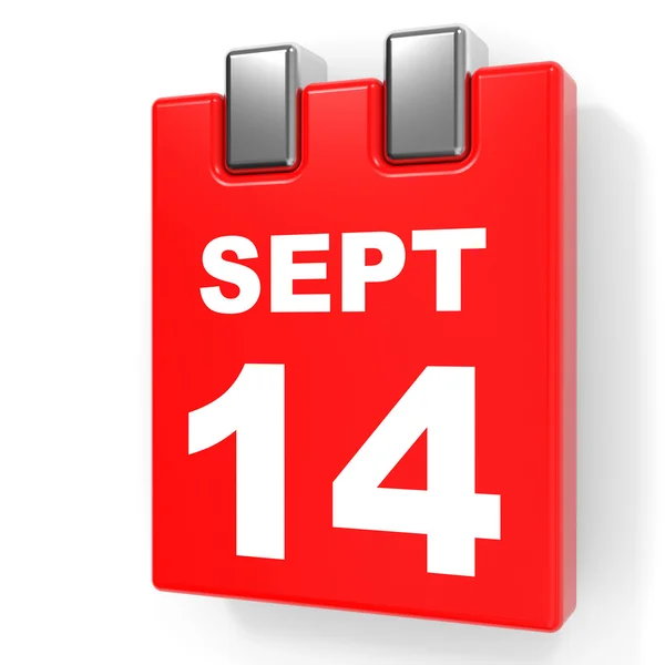 14 września. Kalendarz na białym tle. — Zdjęcie stockowe