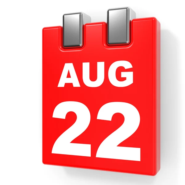 August 22. Calendar on white background. — Stock Photo, Image