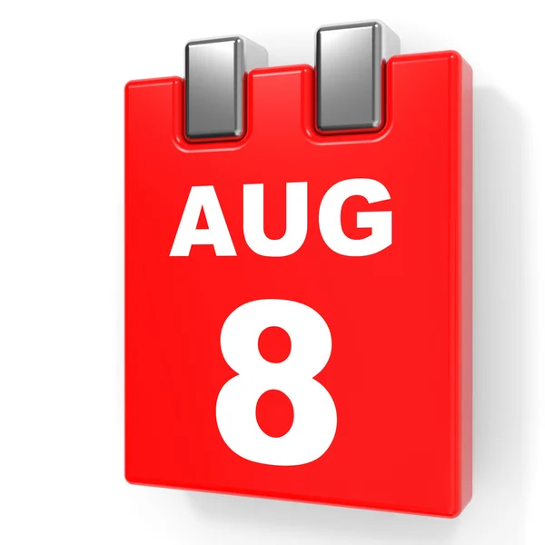 August 8. Calendar on white background. — Stock Photo, Image